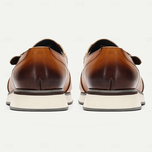 Lace Up Men's Brown Leather Casual Slide Sandals