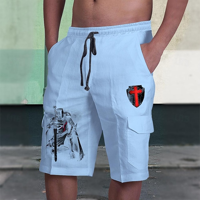  Per uomo Croce Shorts Misura del girovita medio Vacanza Moda Streetwear All'aperto Casuale Ferie Tasche Laterali Coulisse progettista Abbigliamento