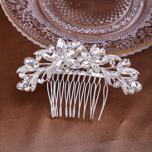  Κομμάτια μαλλιών Μαντήλι Στρας Κράμα Γάμου κοκτέιλ Κομψό Πολυτέλεια Με Τεχνητό διαμάντι Κρυστάλλινη λεπτομέρεια Ακουστικό Καπέλα