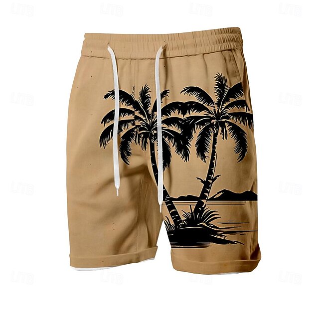 Men's Tree Coconut Tree Plants Swim Shorts Board Shorts Swimming Trunks Mid Waist Fashion Streetwear Hawaiian Casual Daily Holiday Pocket Drawstring Elastic Waist Designer Clothing Apparel4