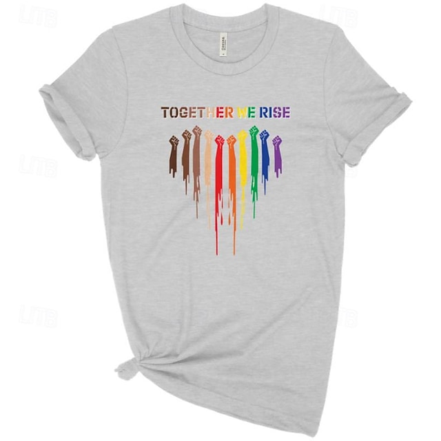 HBT HBTQ T-shirt Pride skjortor Regnbåge Tillsammans stiger vi Lesbisk Gay Till Unisex Vuxna Halloween Karnival Maskerad Varmstämpling Prideparad Pride månad