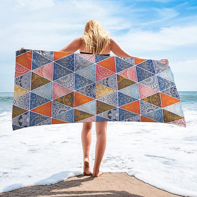  пляжные полотенца в богемном стиле 100% микроволокно быстросохнущие удобные одеяла сильное водопоглощение для принятия солнечных ванн на пляже плавание на свежем воздухе путешествия походы тренировки