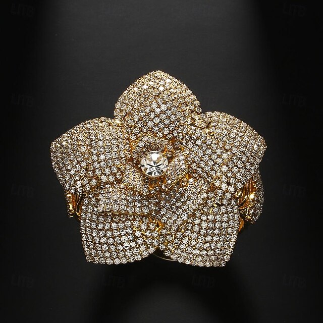  Women's Tennis Bracelet Layered Flower Precious Statement Luxury Rhinestone Bracelet Jewelry Silver / Gold For Gift Engagement Prom