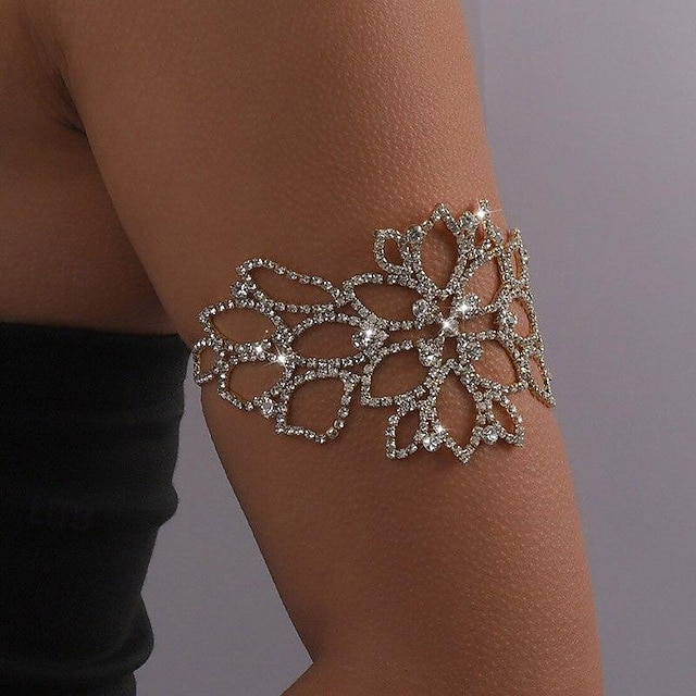  Women's Silver Bracelets Classic Flower Precious Fashion Luxury Rhinestone Bracelet Jewelry Silver / Gold For Gift Engagement