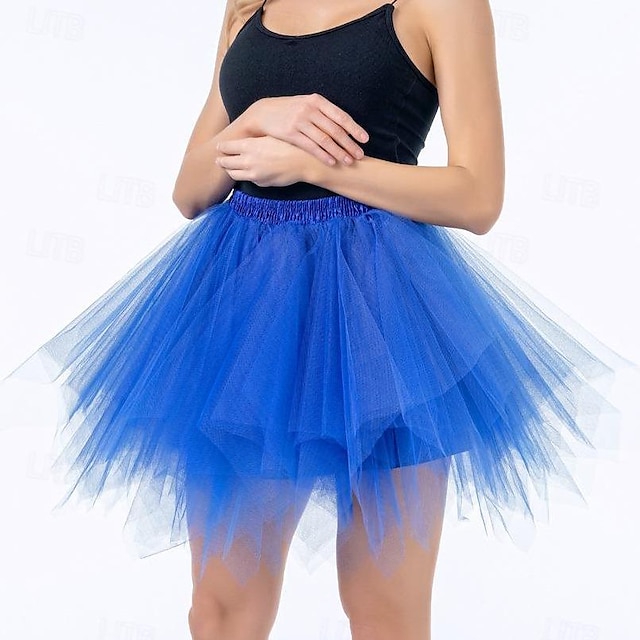  1950s 1980s Rockabilly Petticoat Hoop Skirt Tutu Under Skirt Tulle Skirt Short / Mini Ballet Dancer Women's Halloween Performance Party Pride Parade Skirt