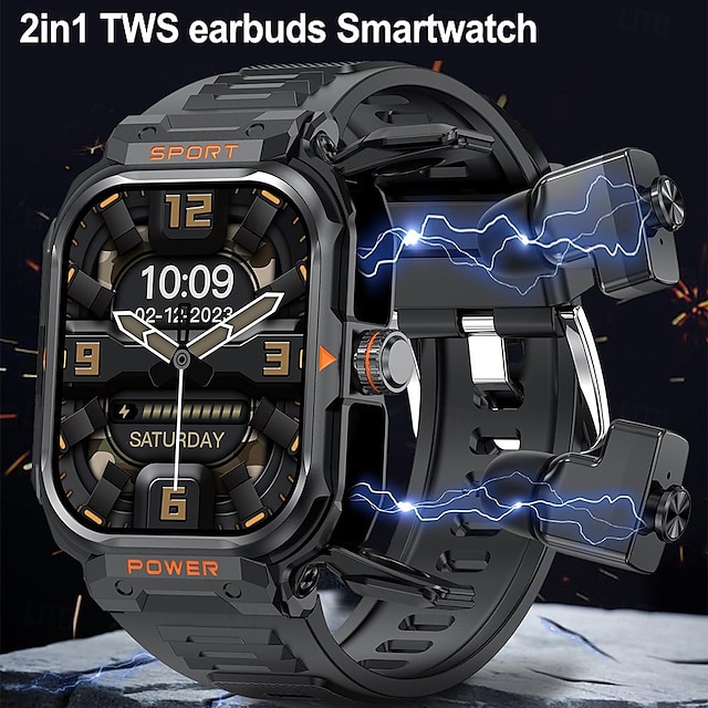  Orologio intelligente 2 in 1 con auricolari smartwatch tws auricolare bluetooth cardiofrequenzimetro orologio sportivo orologio fitness