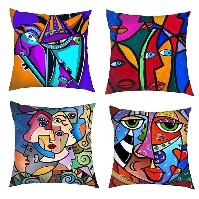  abstrakter dekorativer Kissenbezug, 1 Stück, weicher, quadratischer Kissenbezug für Schlafzimmer, Wohnzimmer, Sofa, Couch, Stuhl