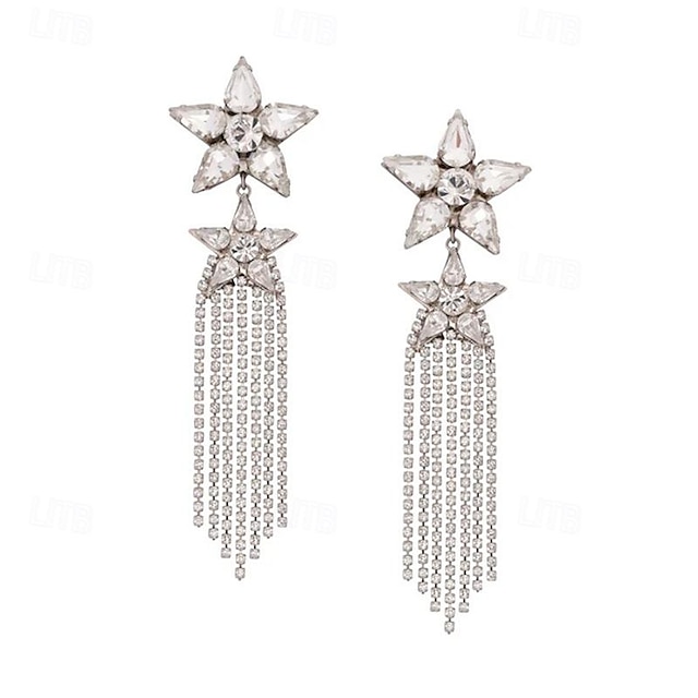  Women's Stud Earrings Drop Earrings Transparent Star Precious Fashion Artistic Imitation Diamond Earrings Jewelry Silver / Gold For Wedding Party Daily 1 Pair
