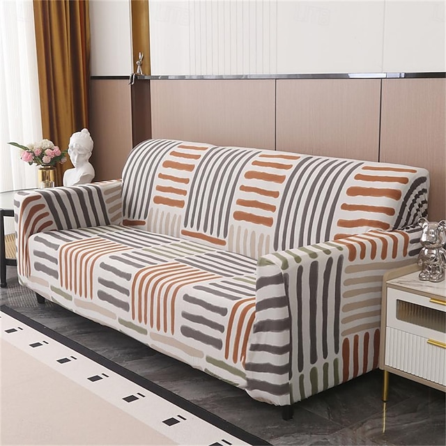  Bedruckter Sofabezug für Wohnzimmer, Sofa-Sitzbezug, superweicher und dicker elastischer Möbelsitzkissen-Schutzbezug für Wohnzimmer