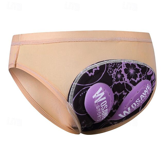  WOSAWE Damen Einfarbig Fahrrad Unterwäsche Gepolsterte Fahrradhose Fahhrad Shorts Unterwäsche Shorts Schmale Passform Sport Schnelltrocknend Hohe Elastizität Bequem Atmungsaktiv Schwarz Rosa Spandex