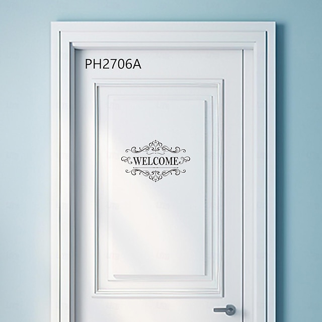  üdvözlöm otthon családi táblák fürdőszoba mosókonyha tároló angol ajtómatricák levehető háztartási háttér dekoratív ajtómatricák