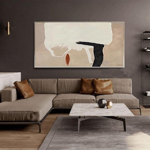 Large hand painted Minimalist Beige painting handmade Wall Art Texture ...