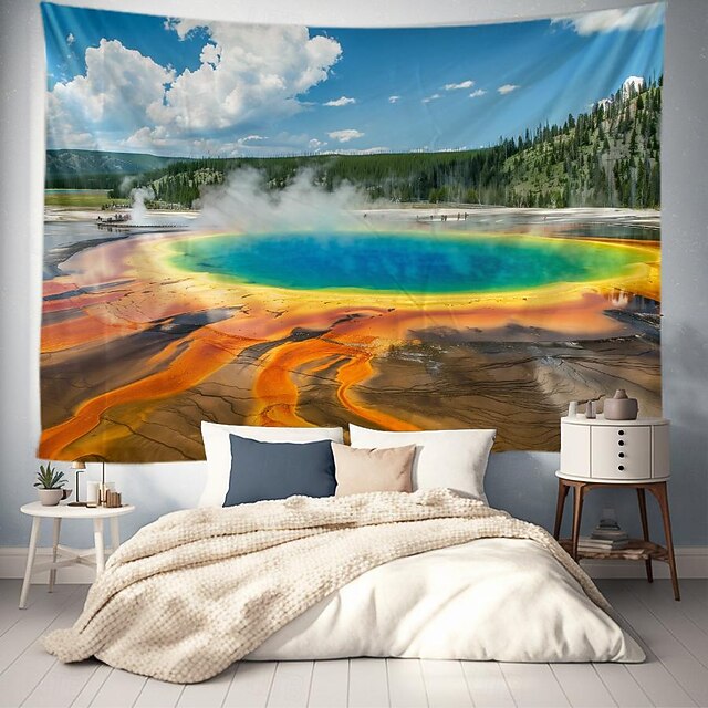 Lake Mountain Landscape Hanging Tapestry Wall Art Large Tapestry Mural Decor Photograph Backdrop Blanket Curtain Home Bedroom Living Room Decoration 33
