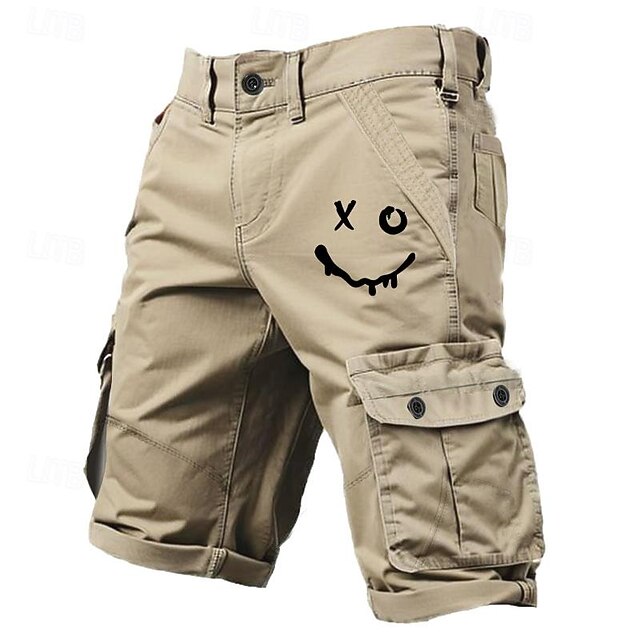  Homens Gráfico Bermuda Cargo Cintura Média Esportes Moda Designer Ao ar livre Esportes Casual 6 Bolso Designer Roupa