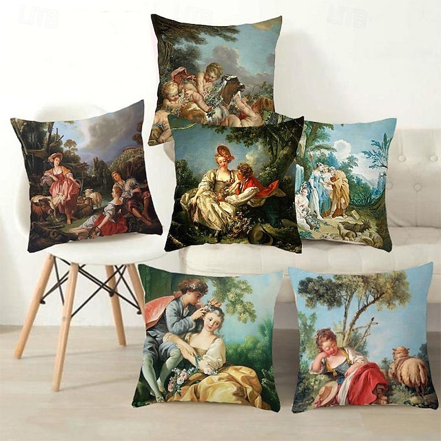  Vintage Medieval Decorative Toss Pillows Cover 1PC Soft Square Cushion Case Pillowcase for Bedroom Livingroom Sofa Couch Chair