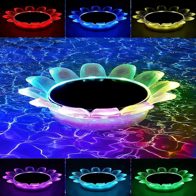  RGB-Schwimmlicht, Solar-LED-Poollicht, wasserdichtes Gartenlicht für den Außenbereich, für Schwimmbad, Teich, Ferienpark, Landschaftsdekoration, 1/2 Stück