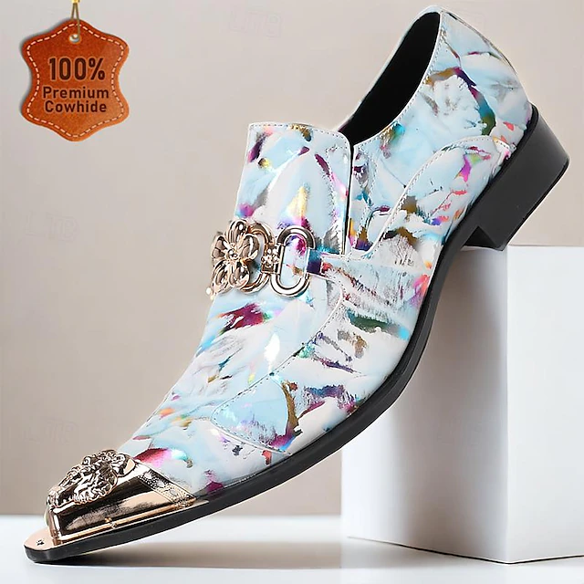 Men's Loafers & Slip-Ons Formal Shoes Dress Shoes Leather Italian Full-Grain Cowhide Comfortable Slip Resistant Loafer Light Blue 12