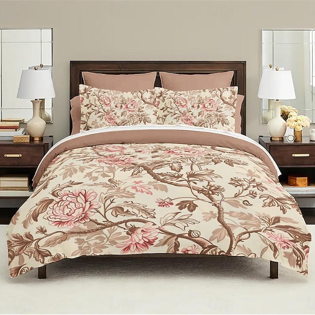  Floral Duvet Cover Bed Set 2-piece Set 3-piece Set Lightweight Soft Short Plush Set Thick Felt Square Bed