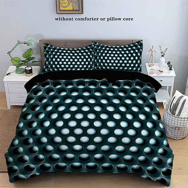  3d honeycomb 3-delt dundynetrekk for hotellsengesett for hjemmet komfortabelt trekk mykt og lett ultrafint fiber 1 dundynetrekk 2 putevar stort sengesett