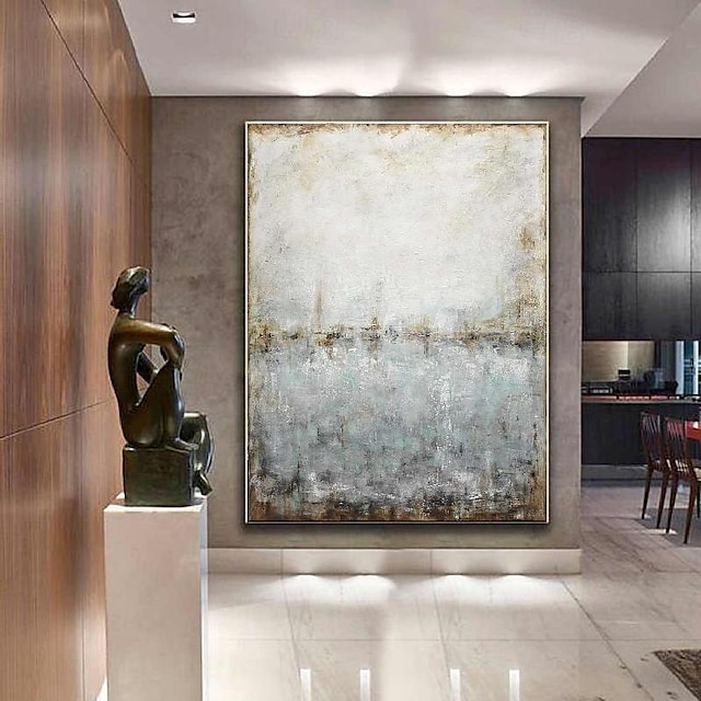  minimalistisch abstract bergschilderij handgeschilderd extra groot landschap folie schilderij muur kunst grijs goud canvas schilderij op canvas grote muur kunst abstract schilderij voor woonkamer