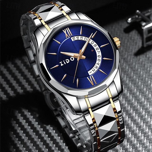  nový ocelový pásek módní pánské hodinky kalendář business luxusní sto quartzové hodinky vodotěsné svítící pánské sportovní hodinky