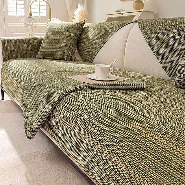 Cotton Linen Sofa Cushion Fabric Anti-slip Cooling Seat Cushion Full Cover Cloth Sofa Cover Cloth L Shaped Sofa Cushion Set 18
