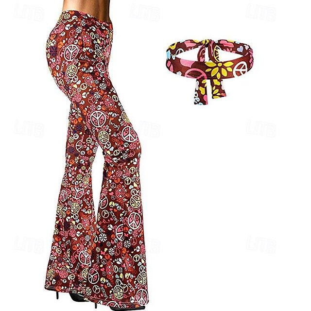  Retro Antiguo Hippie Años 70 Traje de cosplay Los pantalones de campana Disco Mujer Mascarada Fiesta / Noche Desfile del orgullo Mes del Orgullo Adultos Pantalones