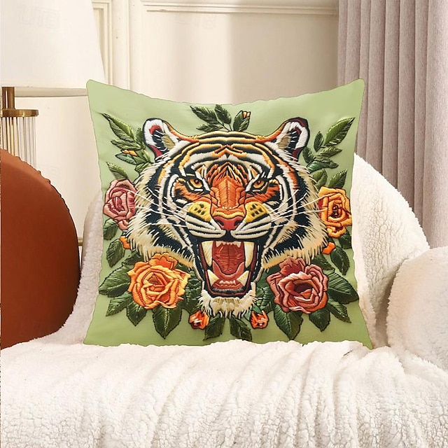  tigris rózsák dekoratív dobás párnahuzat 2db puha négyzet alakú párnahuzat párnahuzat hálószobába nappali kanapé kanapé fotel
