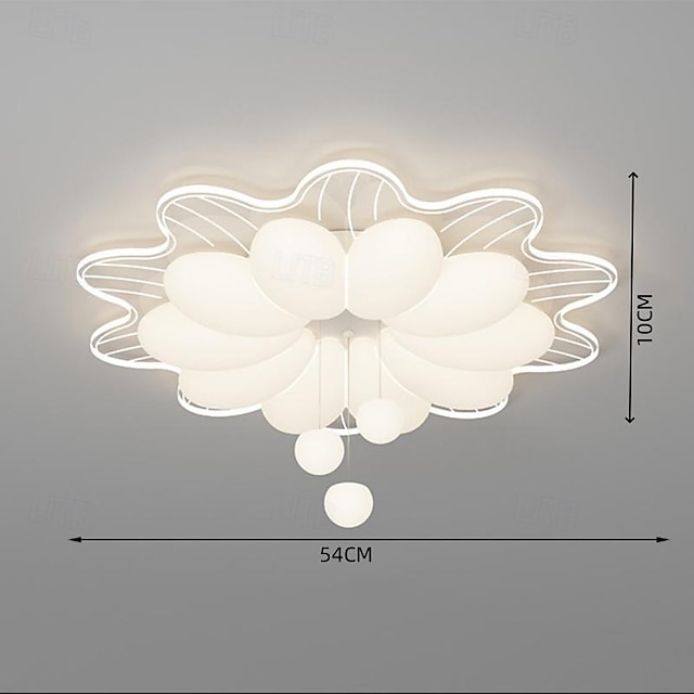  モダンなアクリル天井ランプ、調光可能、54cm LEDフラワーデザイン、調節可能なライトブランチシャンデリア、埋め込み設置シャンデリアランプ、リビングルーム、寝室、レストランに最適