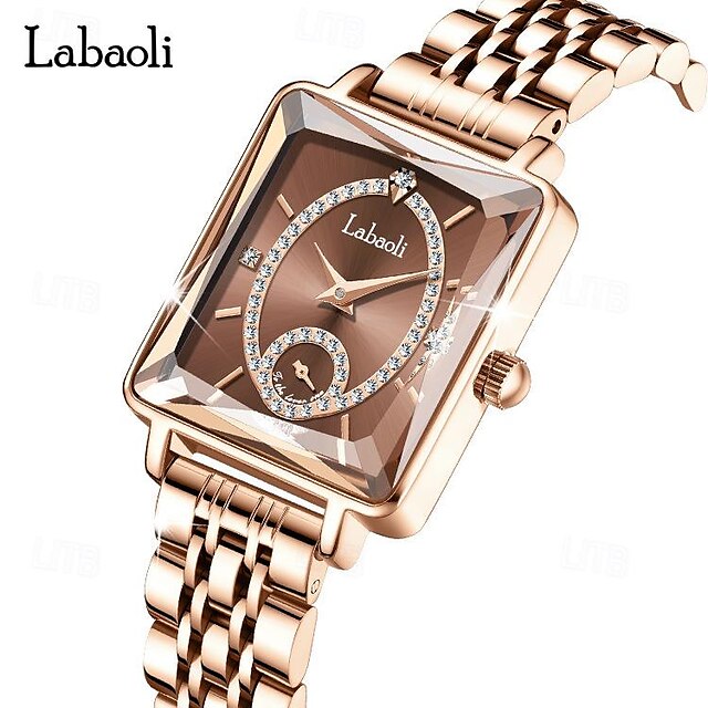  Labaoli feminino relógio de quartzo moda criativa casual relógio de pulso decoração à prova dwaterproof água relógio de aço inoxidável