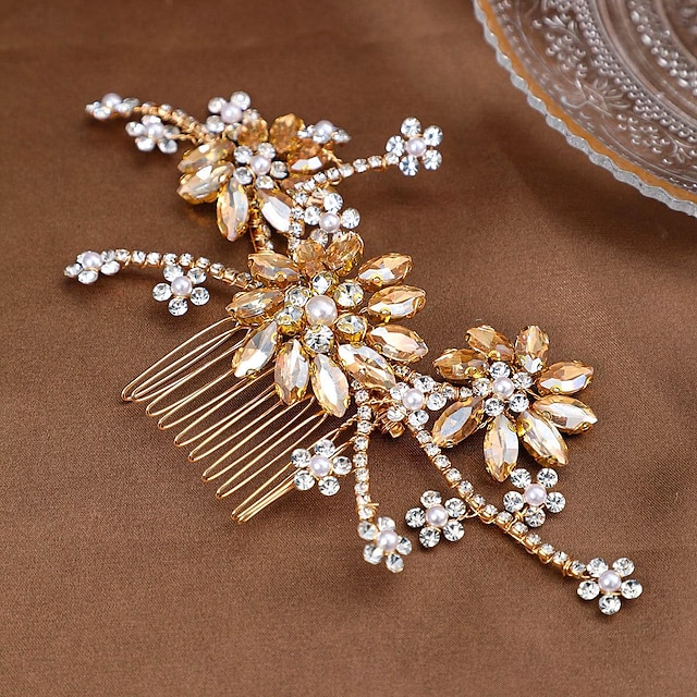  Îmbrăcăminte de păr Ornamente de Cap Ștras Aliaj Nuntă cocktail Elegant Lux Cu Perlă Artificială Detalii Cristal Diadema Articole Pentru Cap