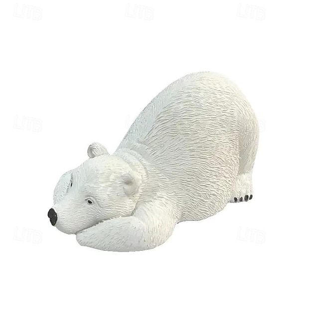  White Bear Toilet Bolt Caps Decorative & Durable Resin Cute  Bolts Covers Set