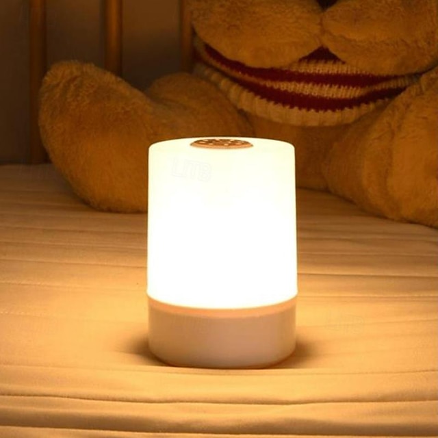  Luce notturna con sensore tattile da 1 pezzo, lampada da sonno a LED dimmerabile, lampada da comodino a luce soffusa circostante a 360° con interruttore tattile, lampada da atmosfera notturna per la