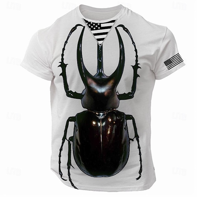  Men's T shirt Tee Graphic Animal Insect Round Neck Clothing Apparel 3D Print Street Daily Short Sleeve Fashion Animals