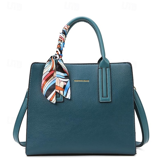  Damen Handtasche PU-Leder Täglich Reißverschluss Hohe Kapazität Geometrisch Schwarz Blau Braun