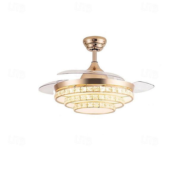  Ventilateur de plafond LED globe suspendu au plafond sur table 1 lumière 90/105 cm design unique 3 couleurs en métal galvanisé style nordique moderne chambre à coucher 110-240 V
