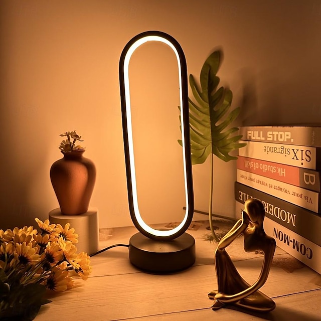  1pc Modern Question Mark Table Lamp, Dimmable Touch Control Table LED Light with Switch, 5V USB Powered for Bedroom, Office, Bookshelf, Living Room Home Decor