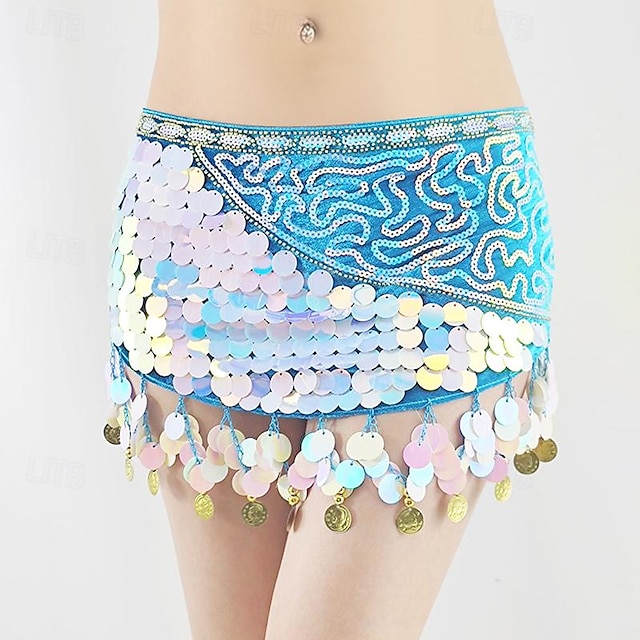  Belly Dance Belt Splicing Sequins Women's Performance Training Sleeveless High Polyester