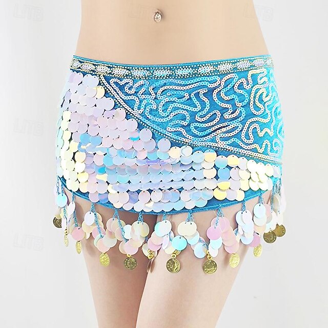 Belly Dance Belt Splicing Sequins Women's Performance Training Sleeveless High Polyester4