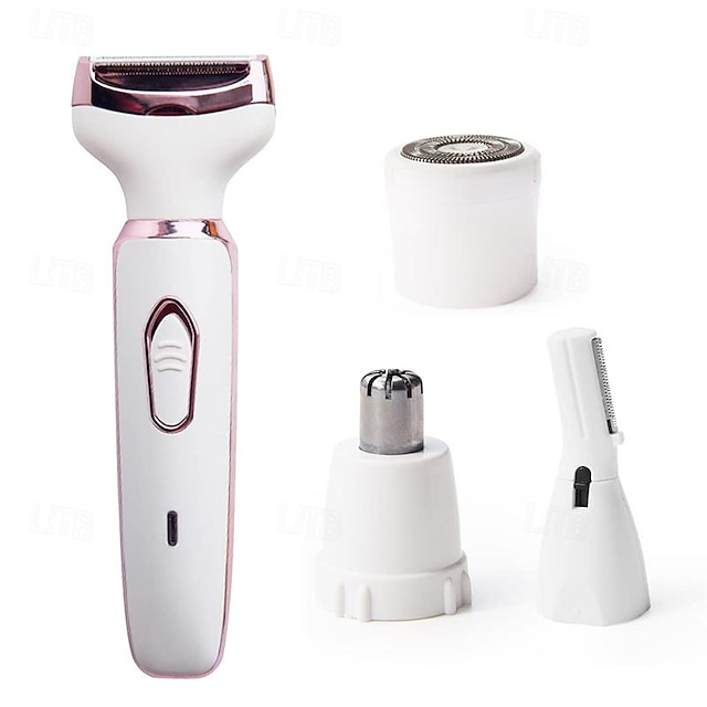  4-in-1 Electric Shaver for Women -Multipurpose Facial Legs &Underarm Trimmer with Wet/Dry Hair Removal - USB Rechargeable.Portable -Ideal Holiday Gift