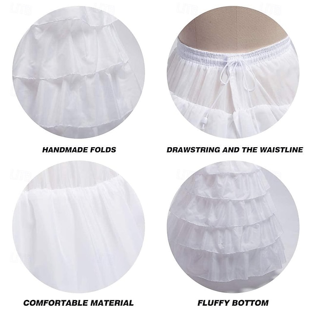 Sottoveste Vittoriana Crinolina Con Busto - Bianco Per Costumi Rinascimentali - Foto 8