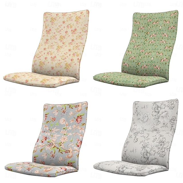  Poäng Stuhlkissenbezug 100% Baumwolle ohne Kissen floral gesteppte Schonbezüge Ikea Serie