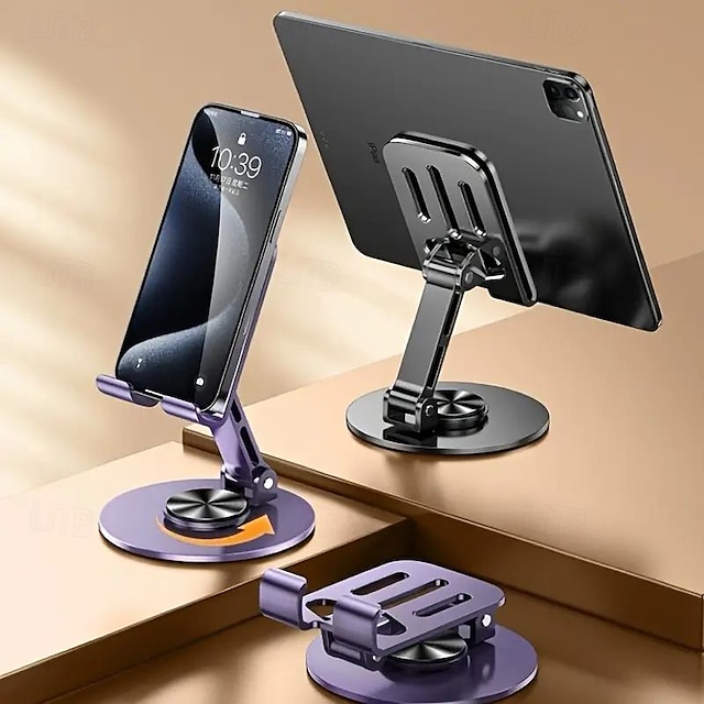 metal live mobiltelefon stativ 360-graders rotationsjustering folde doven tablet desktop telefon holder