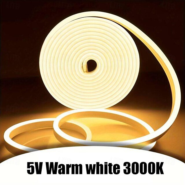 1pc Flexiable Neon Light Battery Operated LED Strip Light 120 LED Beads ...