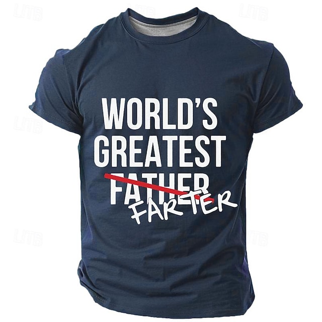  Father's Day WORLD'S GREATEST FATER Letter DADA Fashion Athleisure Men's 3D Print Street Sports Outdoor Tee Black Blue Green Short Sleeve Crew Neck T Shirt Summer Spring Clothing S-3XL