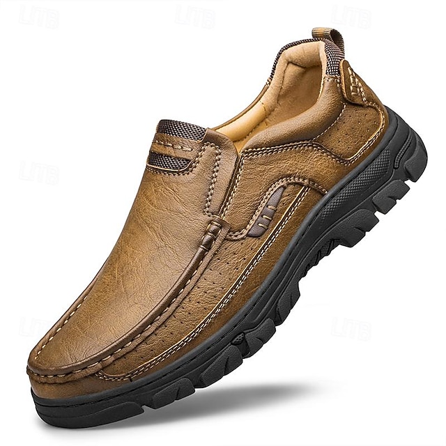  Lässige Slipper für Herren – leichte, atmungsaktive Wanderschuhe mit rutschfester Sohle, bequemes Lederdesign