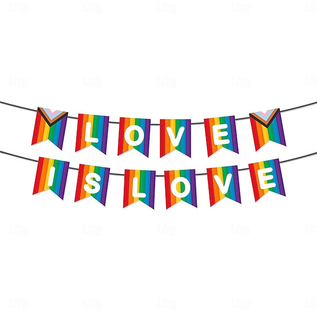  Losuya Rainbow Pride Bunting Banner Love Is Love Gay LGBT Pride Banner Garland for Pride Month Decorations