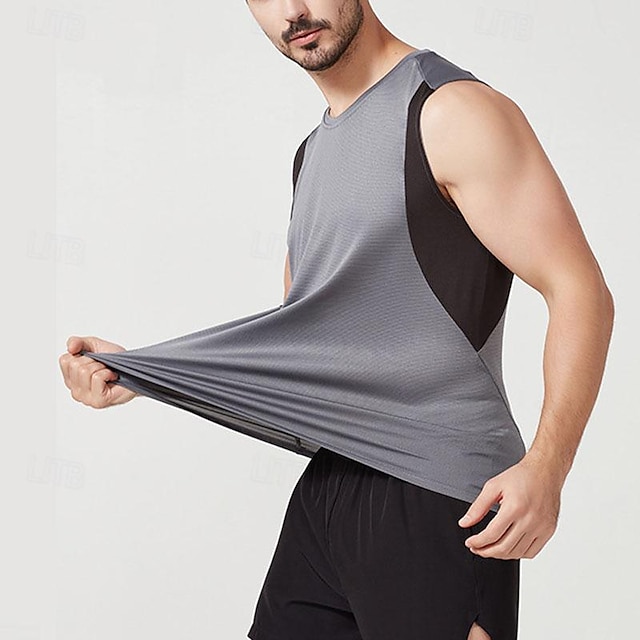  Herren Fitness Tank Top Tank Top Running Sport Top Tank Top Sport Ärmellos Weste / Fahrradweste Casual Athlässigkeit Atmungsaktiv Schnelltrocknend Weich Fitnesstraining Laufen Gehen Sportbekleidung