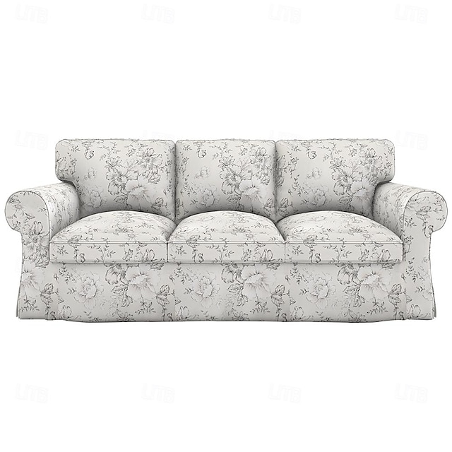  Housse de canapé 3 places 100% coton pur matelassée florale pour canapé 3 places