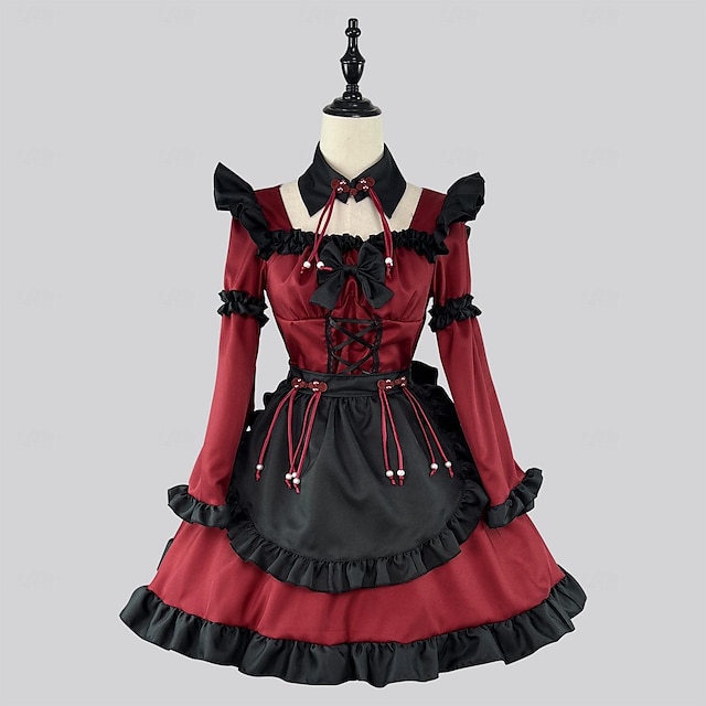  Cosplay Pokojówka Anime Sukienka Stroje Bal maskowy Garnitury cosplay Sukienki Karnawał Walentynki Bal maskowy Kostium Na Damskie Dla dziewczynek Doroślu